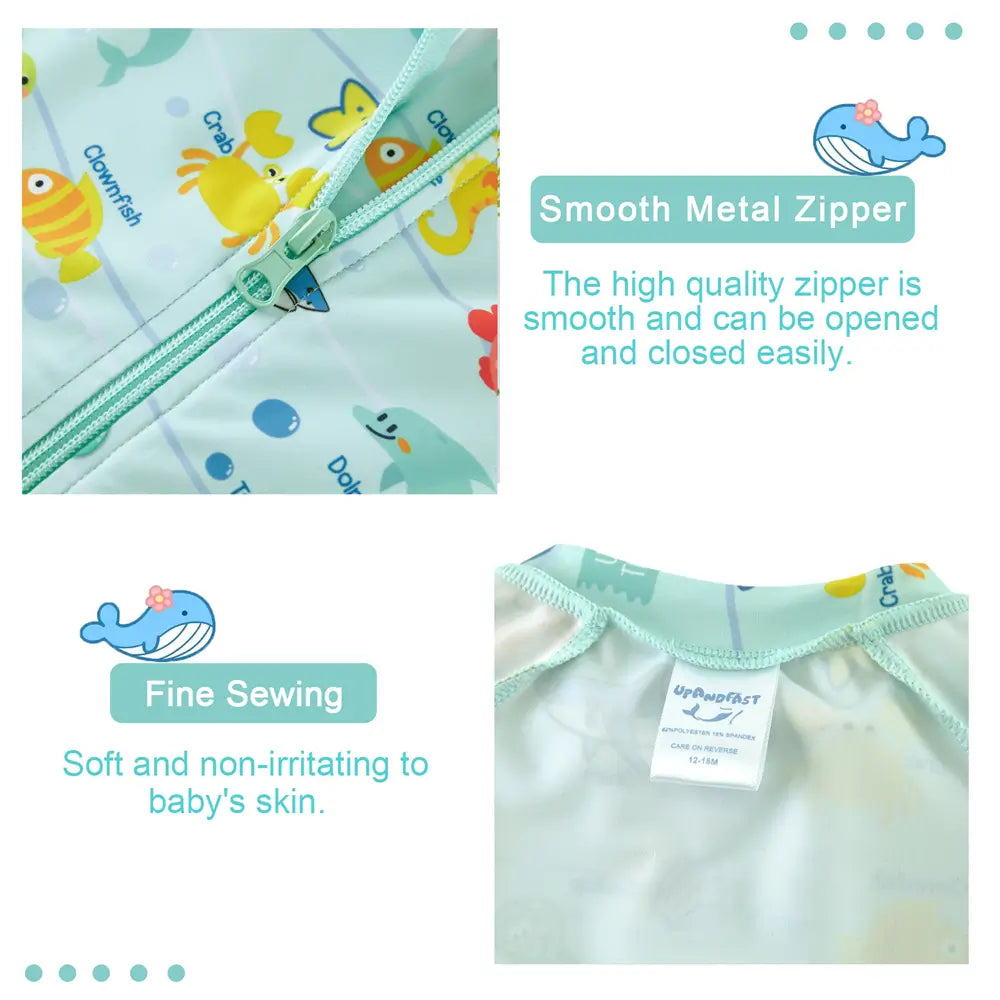 UPF 50+ Baby Boys Swimwear Full Zipper Sunsuit-Marline Life