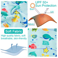 UPF 50+ Baby Boys Sunsuit Infant Swimsuit with Sun Hat-Marine Life