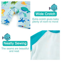 UPF 50+ Baby Boys Sunsuit Infant Swimsuit with Sun Hat-Marine Life