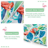 UPF 50+ Baby Girl One-piece Swimsuit Toddler Sunsuit-Flamingos