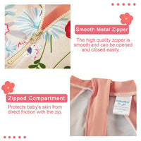 UPF 50+ Baby Girl Snap Swimsuit Infant Sunsuit-Red Flower