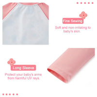 UPF 50+ Baby Girl Snap Swimwear Infant Sunsuit-Pink Flower