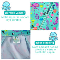 UPF 50+ Baby Girl Sunsuit Set with Sun Hat-Blue Octopus
