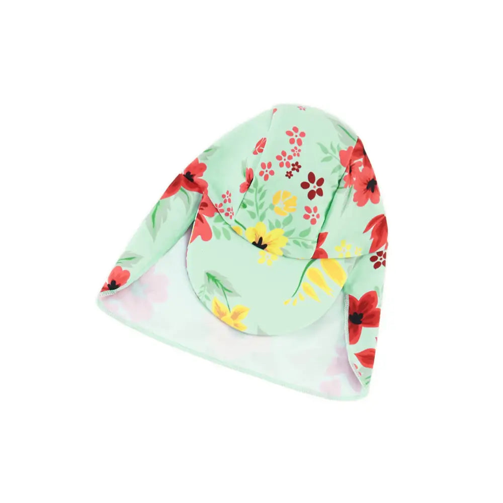 Baby Girl Swimsuit One Piece Sunsuit with UPF 50+ Sun Hat-Chinese Style