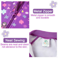 UPF 50+ Baby Girl Snap Swimsuit with Sun Hat-Flower Fairy