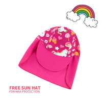 Baby Girl Swimsuit UPF 50+ Sunsuit with Sun Hat-Candy Pony