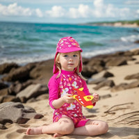 Baby Girl Swimsuit UPF 50+ Sunsuit with Sun Hat-Candy Pony