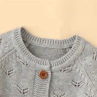 Baby One-Piece Button Sweater with Hat Toddler Cardigan Set