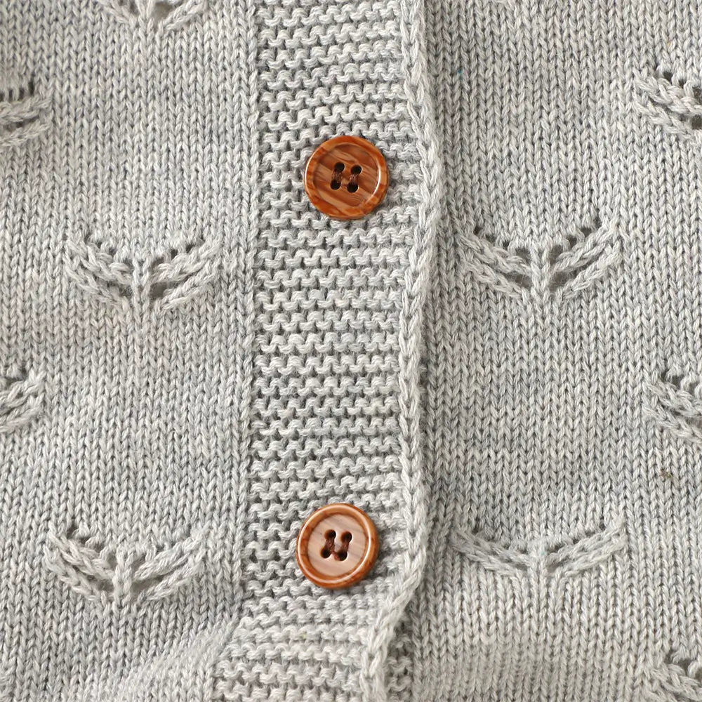 Baby One-Piece Button Sweater with Hat Toddler Cardigan Set