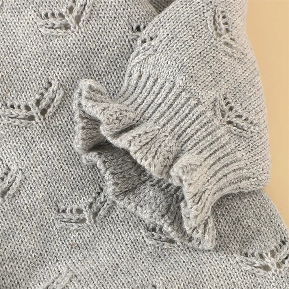 Baby One-Piece Button Sweater with Hat Toddler Cardigan Set