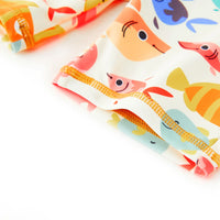 Boy 2 Piece Rash Guard Set Toddler Swimwear with Swim Short-Many Fish
