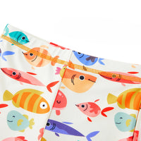 Boy 2 Piece Rash Guard Set Toddler Swimwear with Swim Short-Many Fish