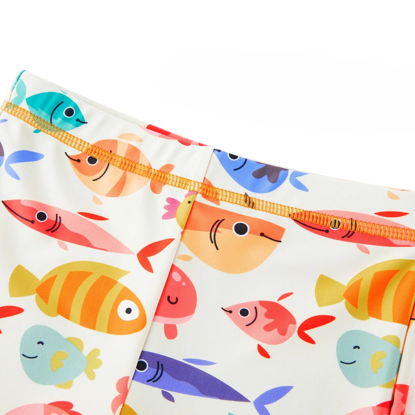 Boy 2 Piece Rash Guard Set Toddler Swimwear with Swim Short-Many Fish