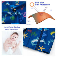 Boy One Piece Swimwear UPF 50+ Sun Protection Swim Suit-Blue Shark