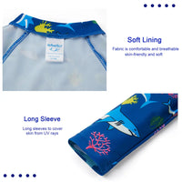 Boy One Piece Swimwear UPF 50+ Sun Protection Swim Suit-Blue Shark