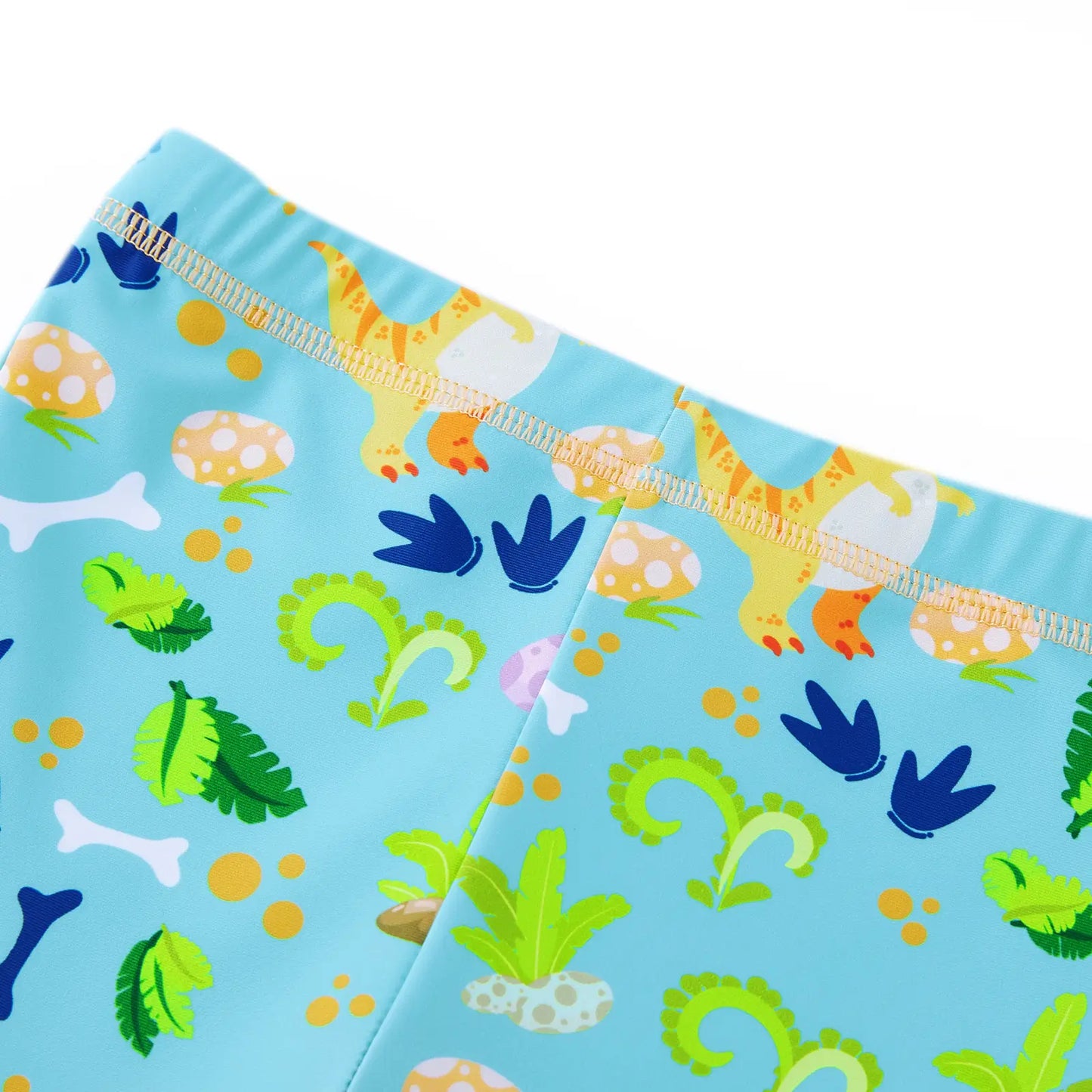 Boy Rash Guard Set UPF 50+ 2 Piece Swimsuits-Green Dinosaur