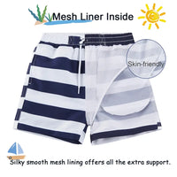 UPF 50+ Boys Swim Trunks Toddler Beach Shorts-Striped