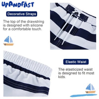 UPF 50+ Boys Swim Trunks Toddler Beach Shorts-Striped