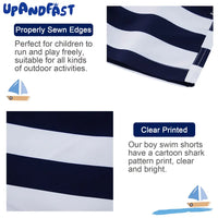 UPF 50+ Boys Swim Trunks Toddler Beach Shorts-Striped