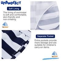 UPF 50+ Boys Swim Trunks Toddler Beach Shorts-Striped