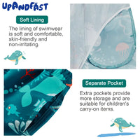 UPF 50+ Boys Swim Trunks Kids Swimsuit-Green Whale