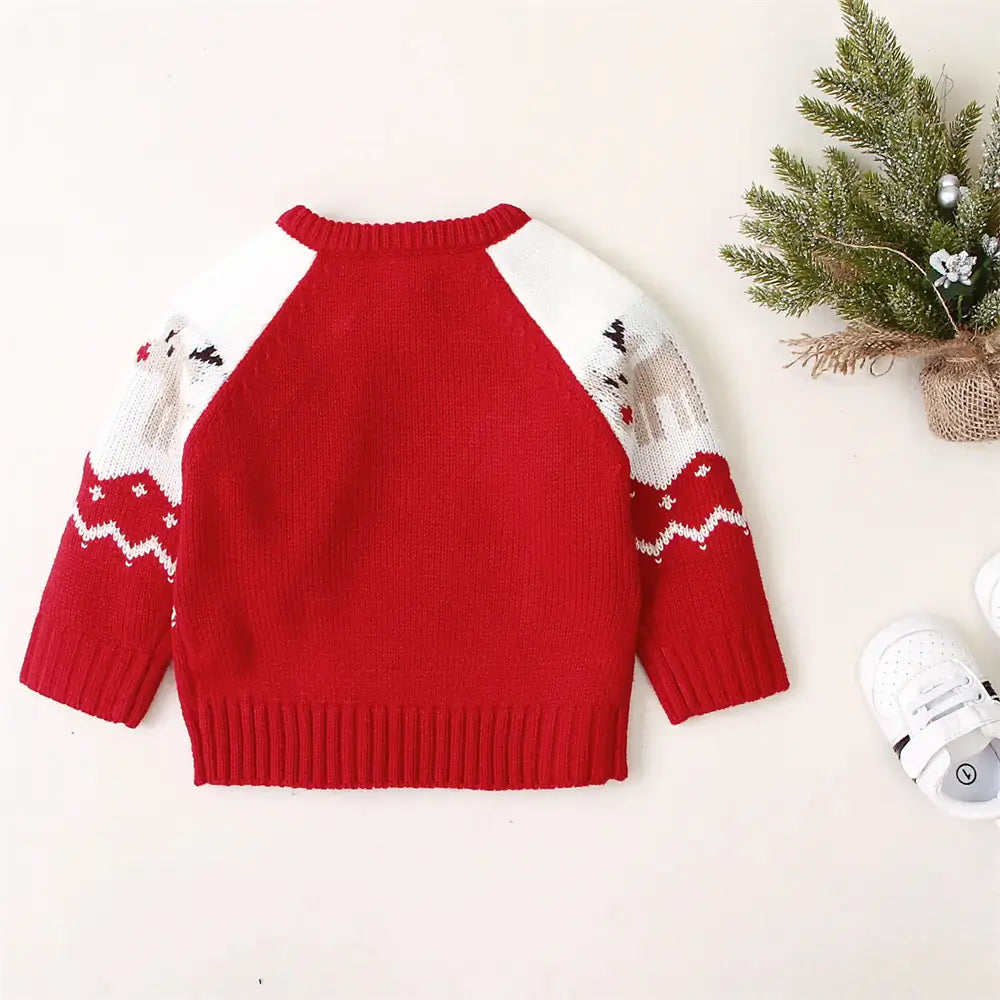 Christmas Baby Sweater Knit Reindeer Cardigan for Toddler Girl Boy