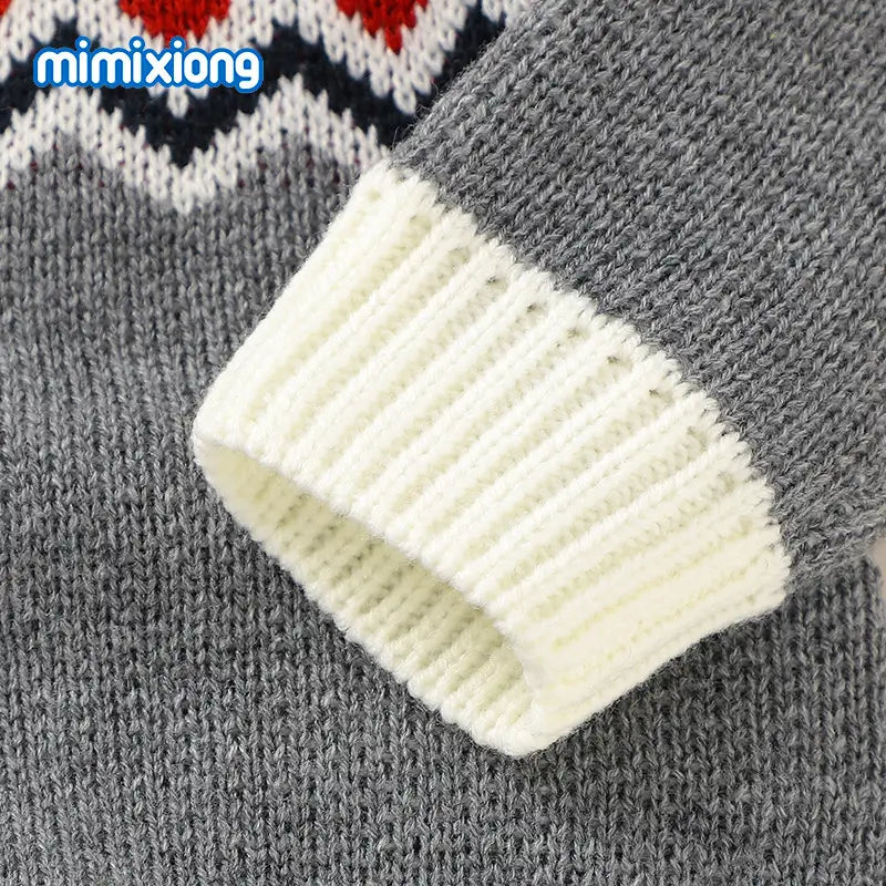 Christmas Snow Cardigan Baby One Piece Hooded Sweater