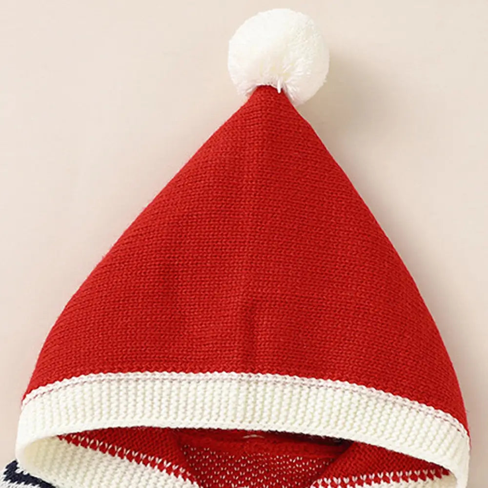 Christmas Snow Cardigan Baby One Piece Hooded Sweater