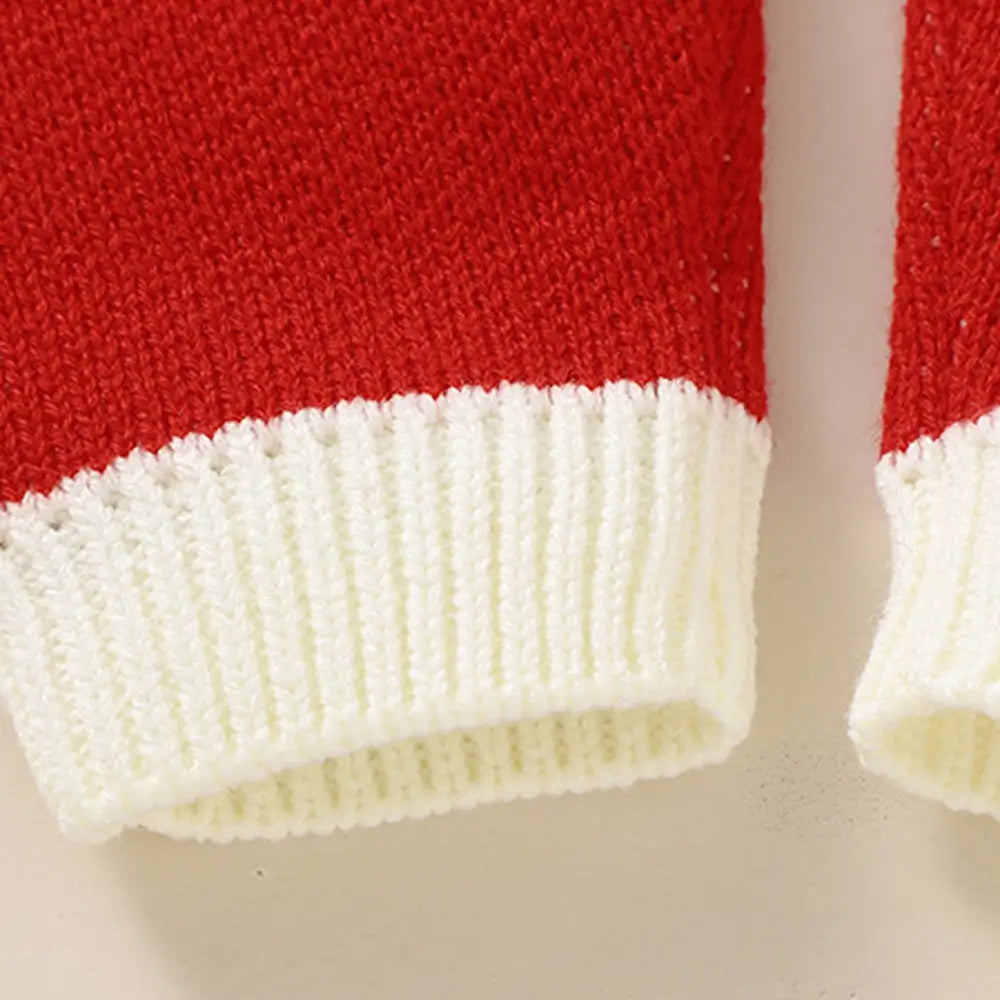 Christmas Snow Cardigan Baby One Piece Hooded Sweater