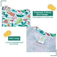 Girl Swimsuit with UPF 50+ Toddler Rash Guard Set-Green Lemon