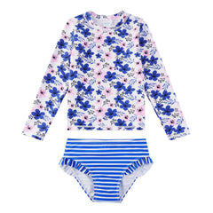 Girls Rash Guard Set UPF 50+ Swimsuit with Bikini Bottom