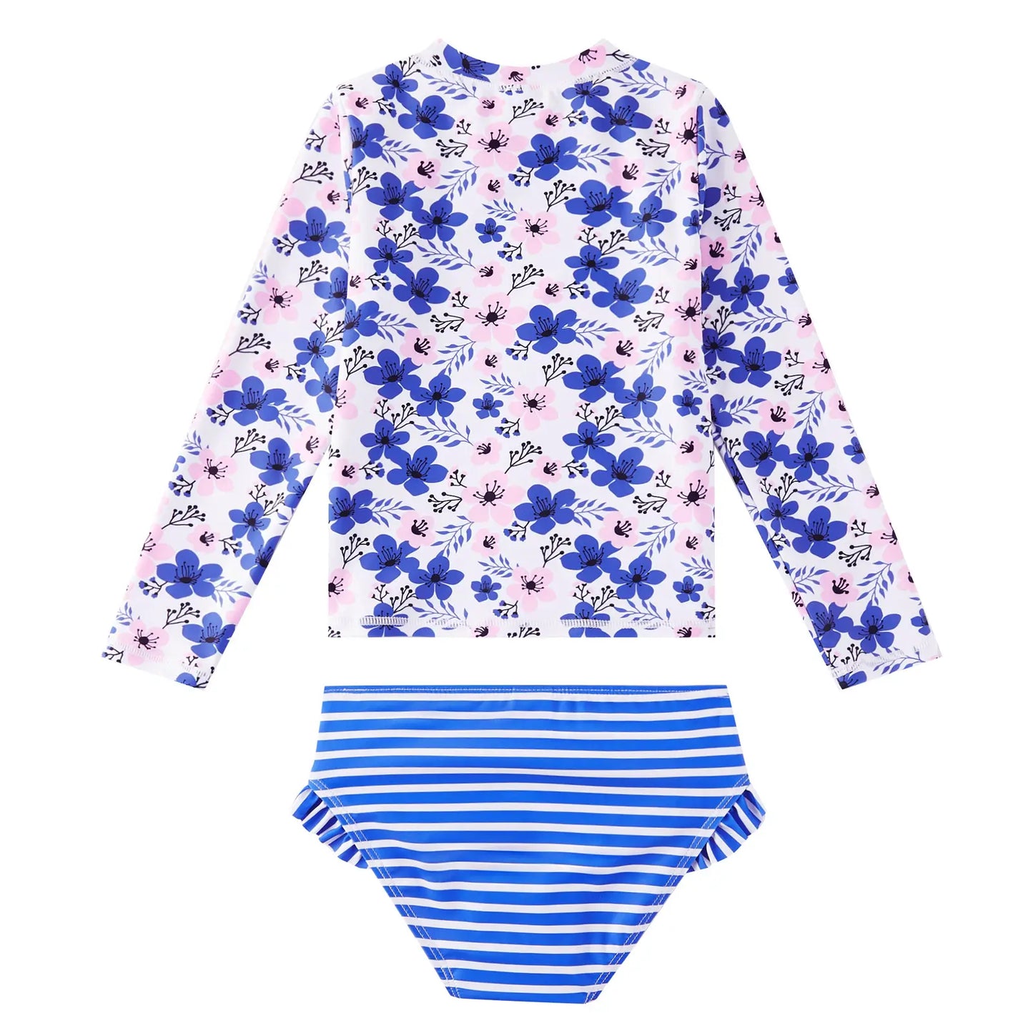 Girls Rash Guard Set UPF 50+ Swimsuit with Bikini Bottom