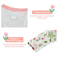 UPF 50+ Kids Girls Swimwear Rash Guard Set-Pink Flower