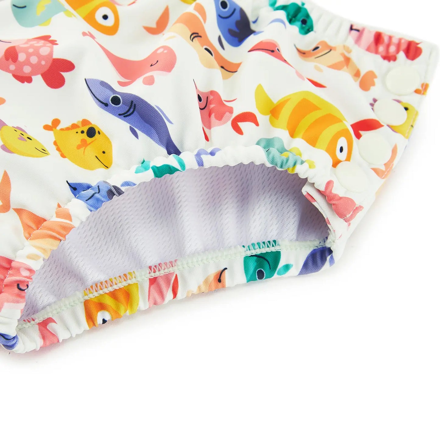 Reusable Baby Boy Swim Diaper with UPF 50+ & Snap-Many Fish