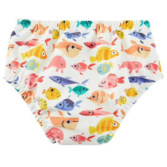 Reusable Baby Boy Swim Diaper with UPF 50+ & Snap-Many Fish