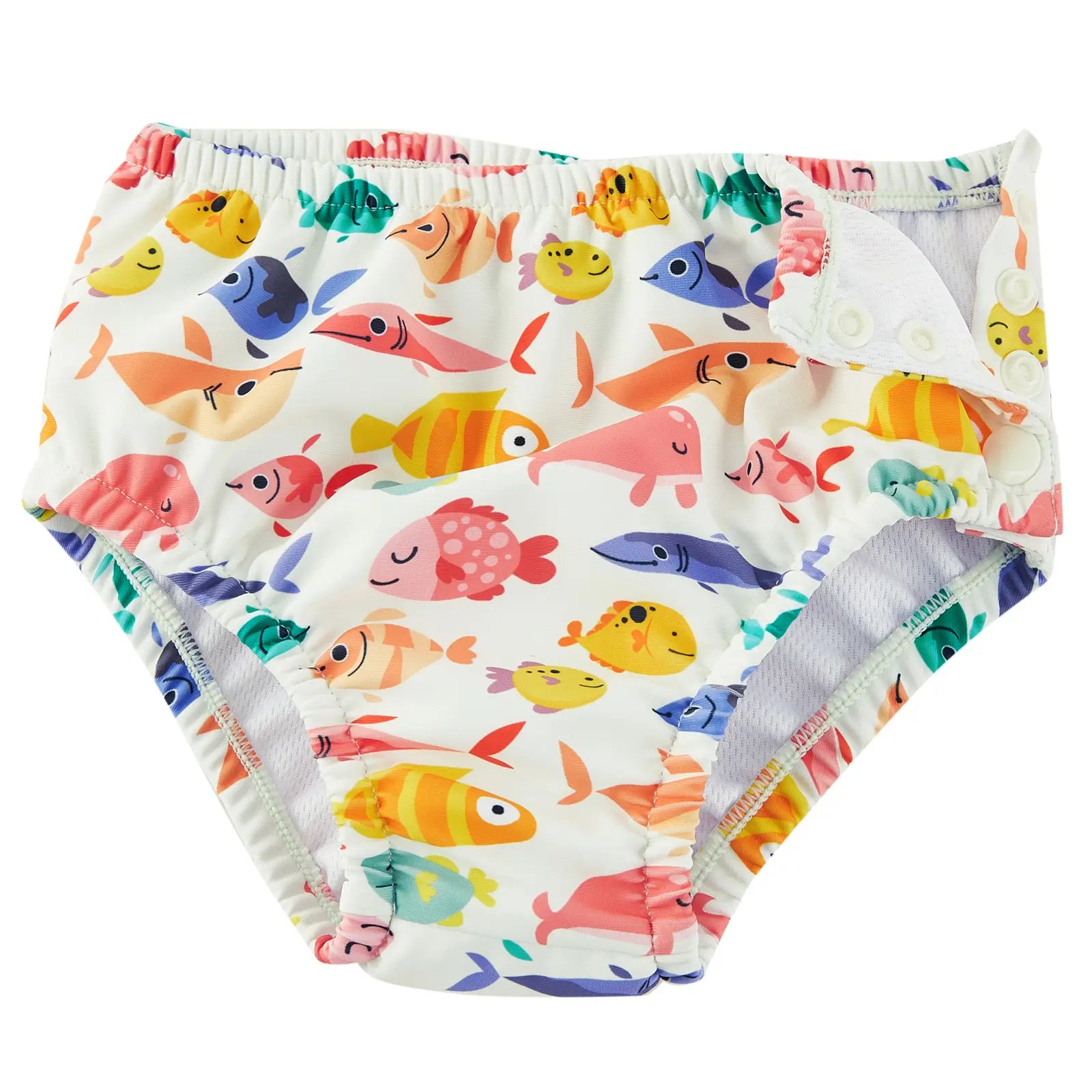 Reusable Baby Boy Swim Diaper with UPF 50+ & Snap-Many Fish