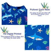 Strój kąpielowy dla chłopca z zatrzaskiem UPF50+ Sunsuit Blue Shark