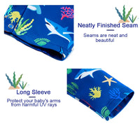Strój kąpielowy dla chłopca z zatrzaskiem UPF50+ Sunsuit Blue Shark