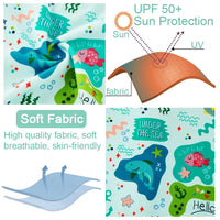 UPF 50+ Baby Boy Swimsuit One-piece Sunsuit with Hat-Green Shark