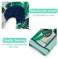 UPF 50+ Baby Boy's Swimwear with Sun Hat-Green Leaves