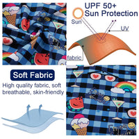 UPF 50+ Baby Boys Swimsuit with Sun Hat-Ice Cream