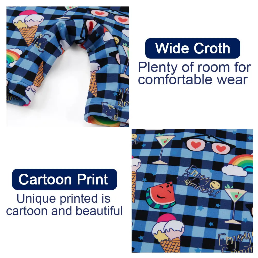 UPF 50+ Baby Boys Swimsuit with Sun Hat-Ice Cream