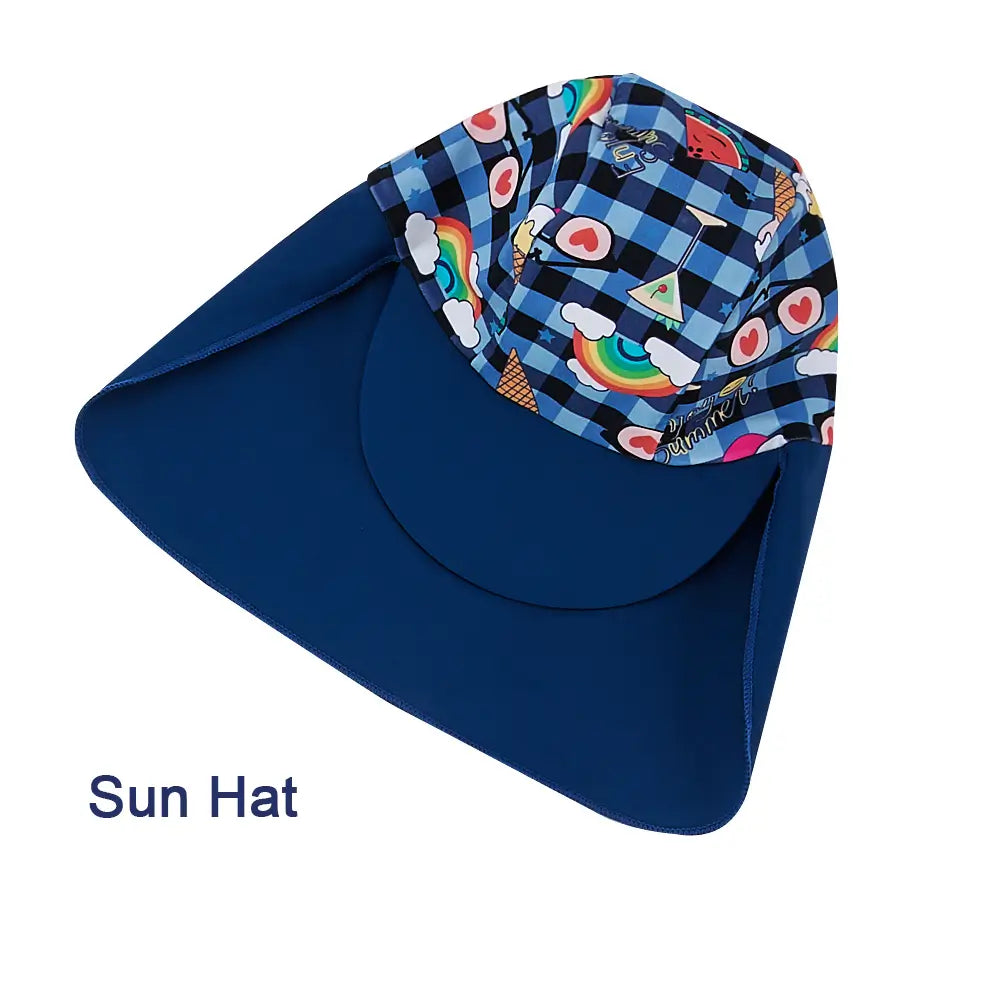 UPF 50+ Baby Boys Swimsuit with Sun Hat-Ice Cream