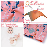 UPF 50+ Baby Girl Swimsuit Full Zipper Sunsuit-Pink Whale