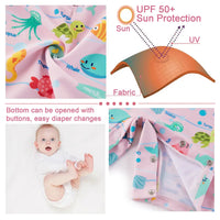 UPF 50+ Baby Girl One Piece Swimsuit with Snap-Ocean Animal