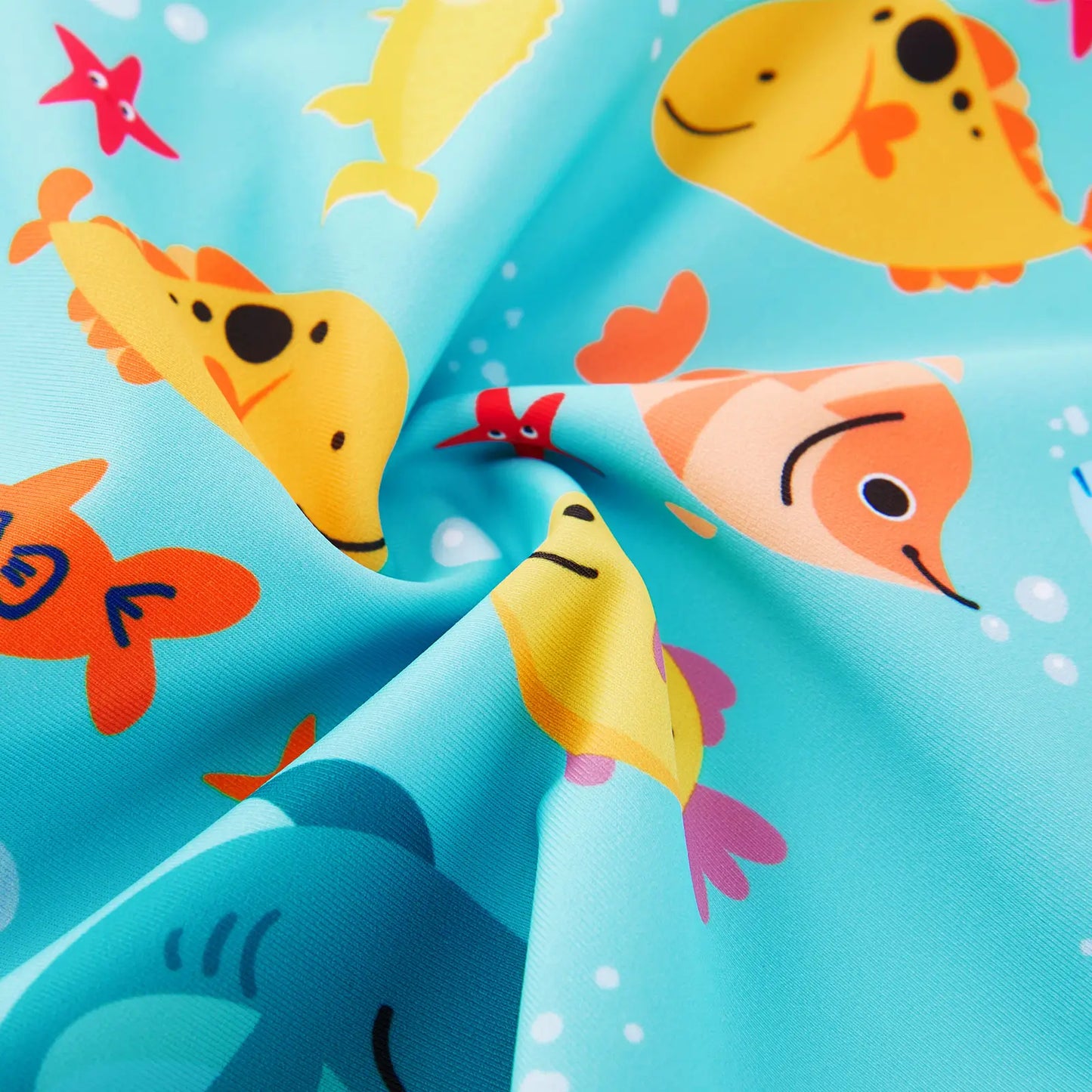 UPF50+ One-Piece Baby Boy Swimsuit Full Zipper Rash Guard Ocean Animal