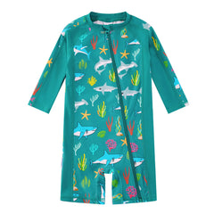 UPF 50+ Baby Boys One Piece Swimsuit with Full-zip