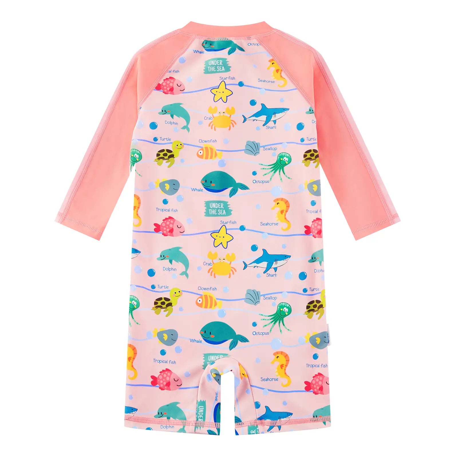 UPF 50+ Baby Girl Rash Guard Swimsuit with Full Zipper