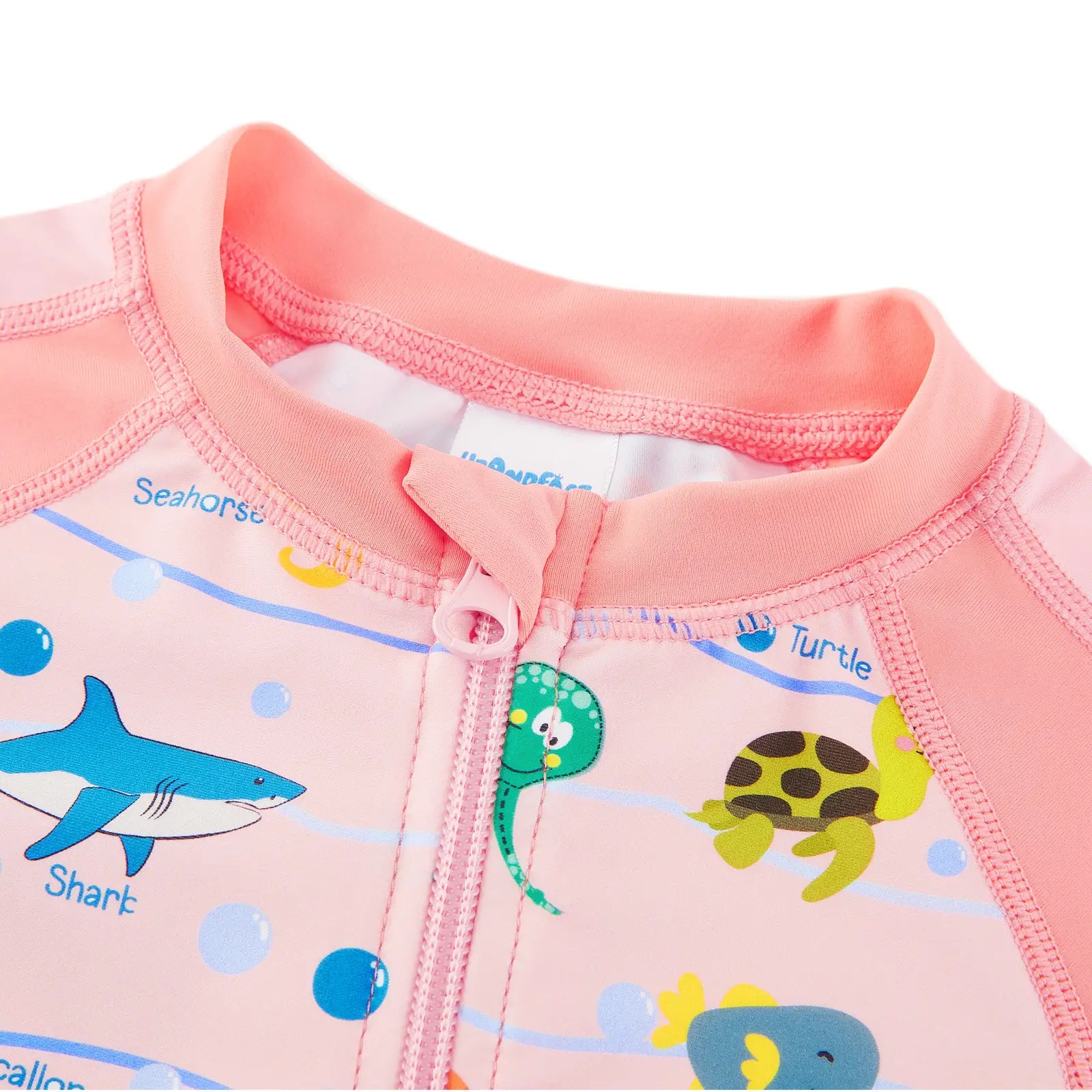 UPF 50+ Baby Girl Rash Guard Swimsuit with Full Zipper