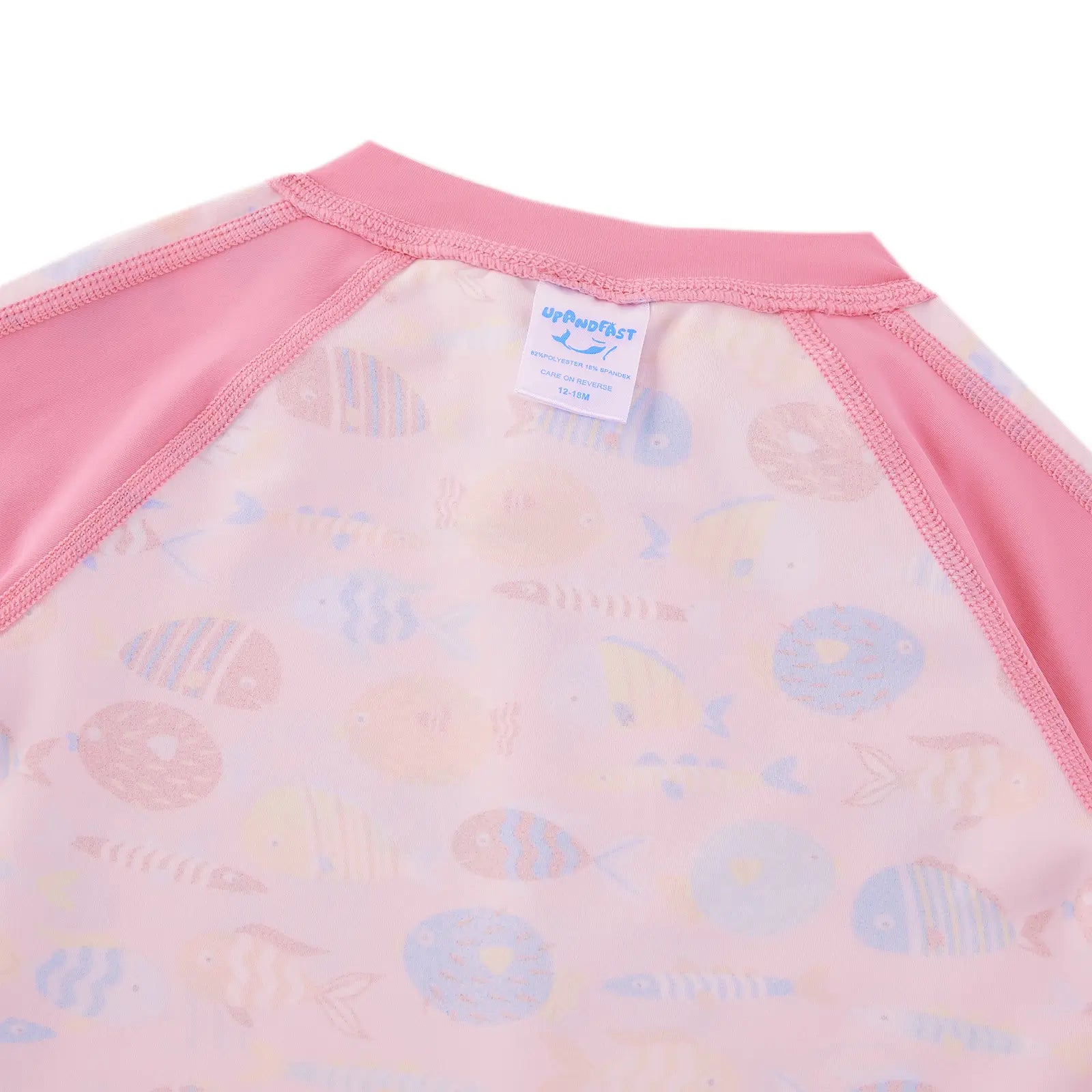 UPF 50+ Baby Girl Rash Guard Swimsuit with Full Zipper | Pink Marine Life